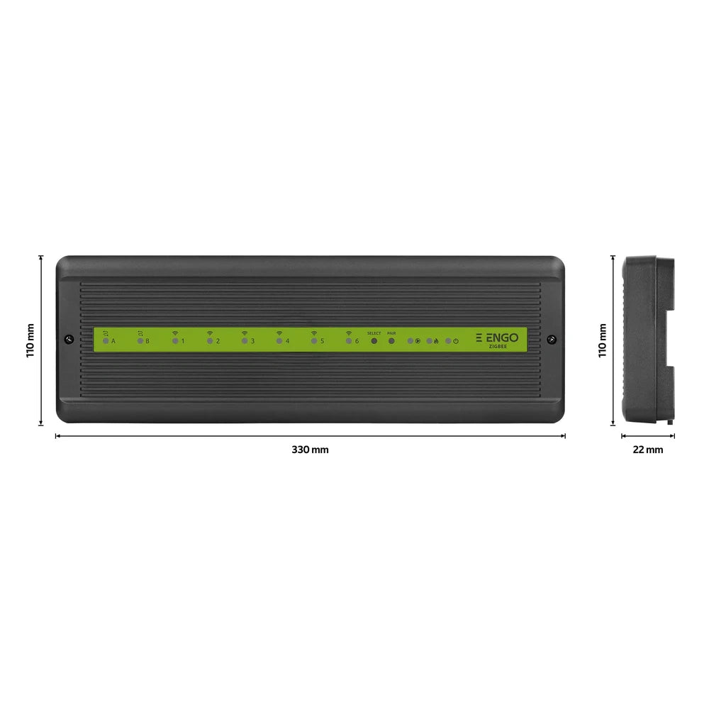 ENGO ECB62-ZB ZigBee Smart UFH Control Box – 6 Wireless + 2 Wired Zones, 230V, DIN Rail | App Control