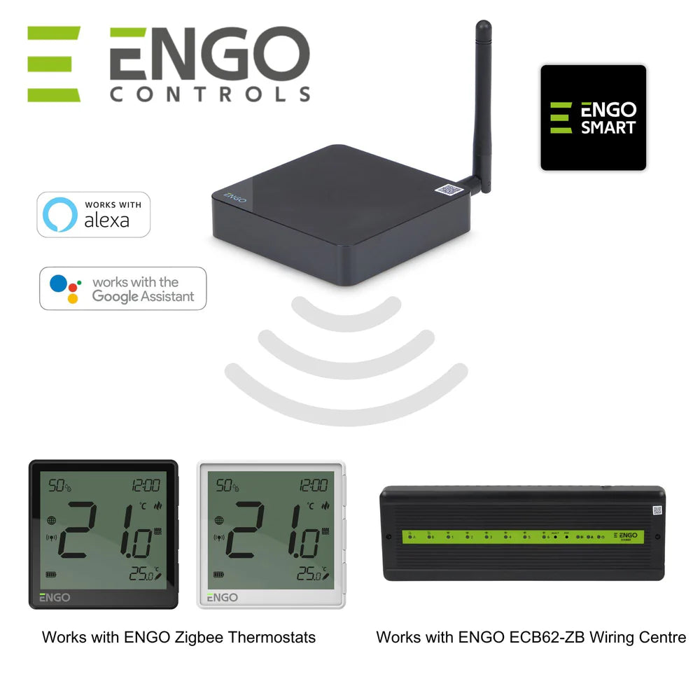 ENGO EGATE-PRO-UK ZigBee 3.0 Smart Gateway Hub – WiFi & LAN, External Antenna, Alexa & Google | ENGO Smart