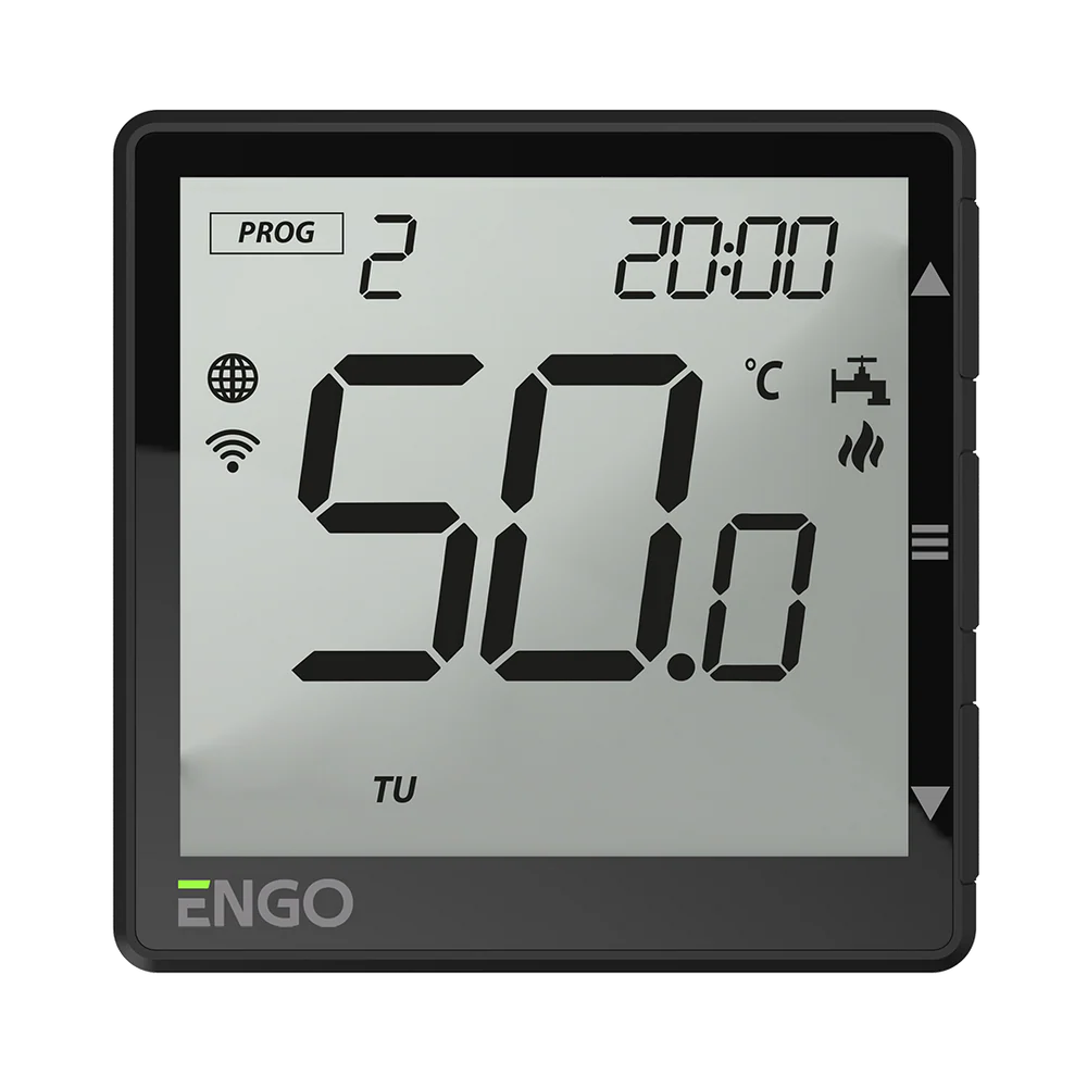 ENGO EHW-B WiFi Hot Water Timer with Built-In Thermostat – Programmable DHW Controller | Black