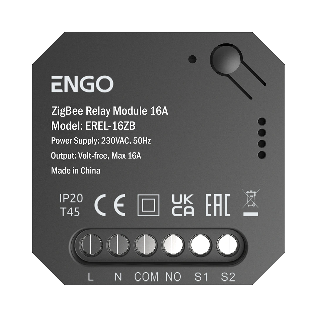 ENGO Zigbee relay module 16A on a white background