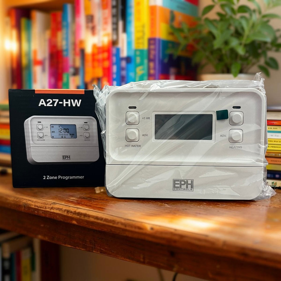 EPH Controls A27-HW 2 Zone Programmer - 230V Wired Timeswitch for Heating & Hot Water, 5/2 Day & 7 Day Modes