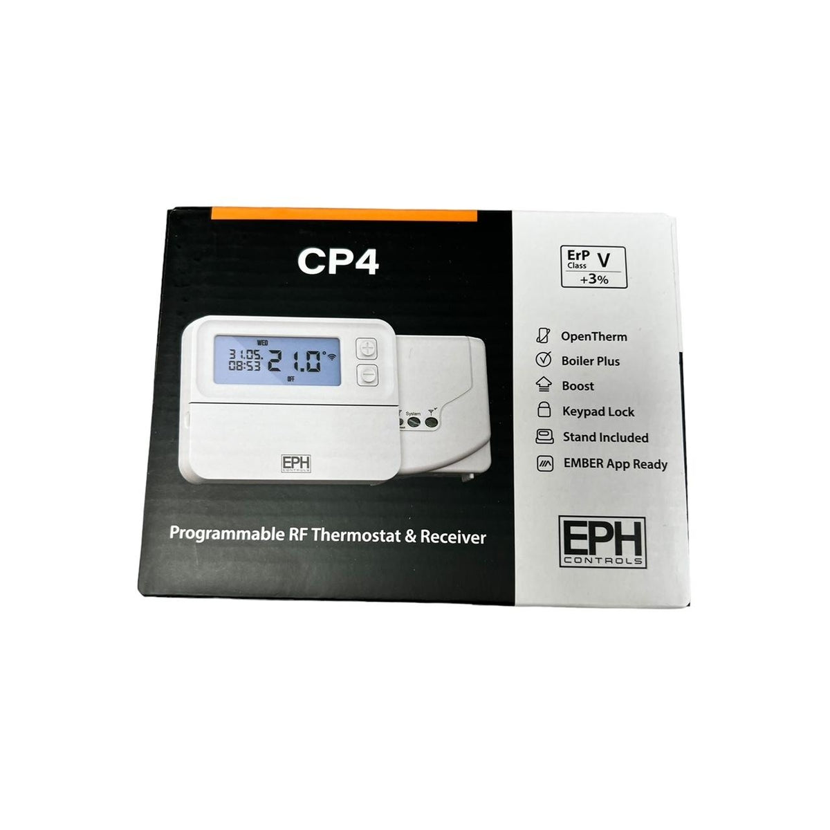 EPH CP4 CombiPack4 OpenTherm RF Wireless Programmable Thermostat Pack — Boiler Plus Compliant — RFRP-OT RF1A-OT