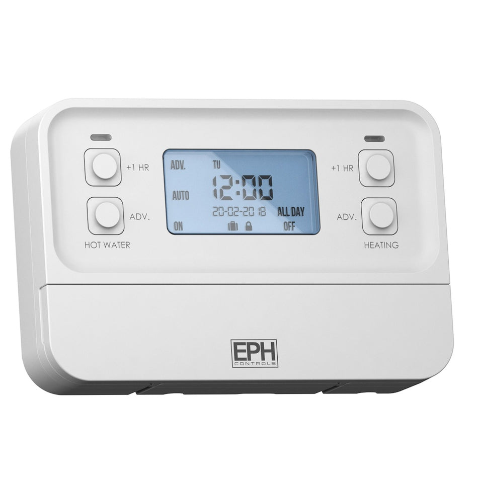 EPH Controls A27-HW 2 Zone Programmer - 230V Wired Timeswitch for Heating & Hot Water, 5/2 Day & 7 Day Modes