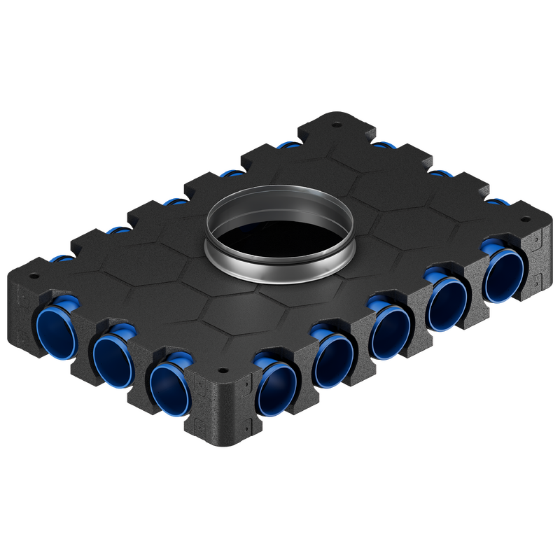 Manifold, 125mm Inlet x 8 Spigot 75mm EPP