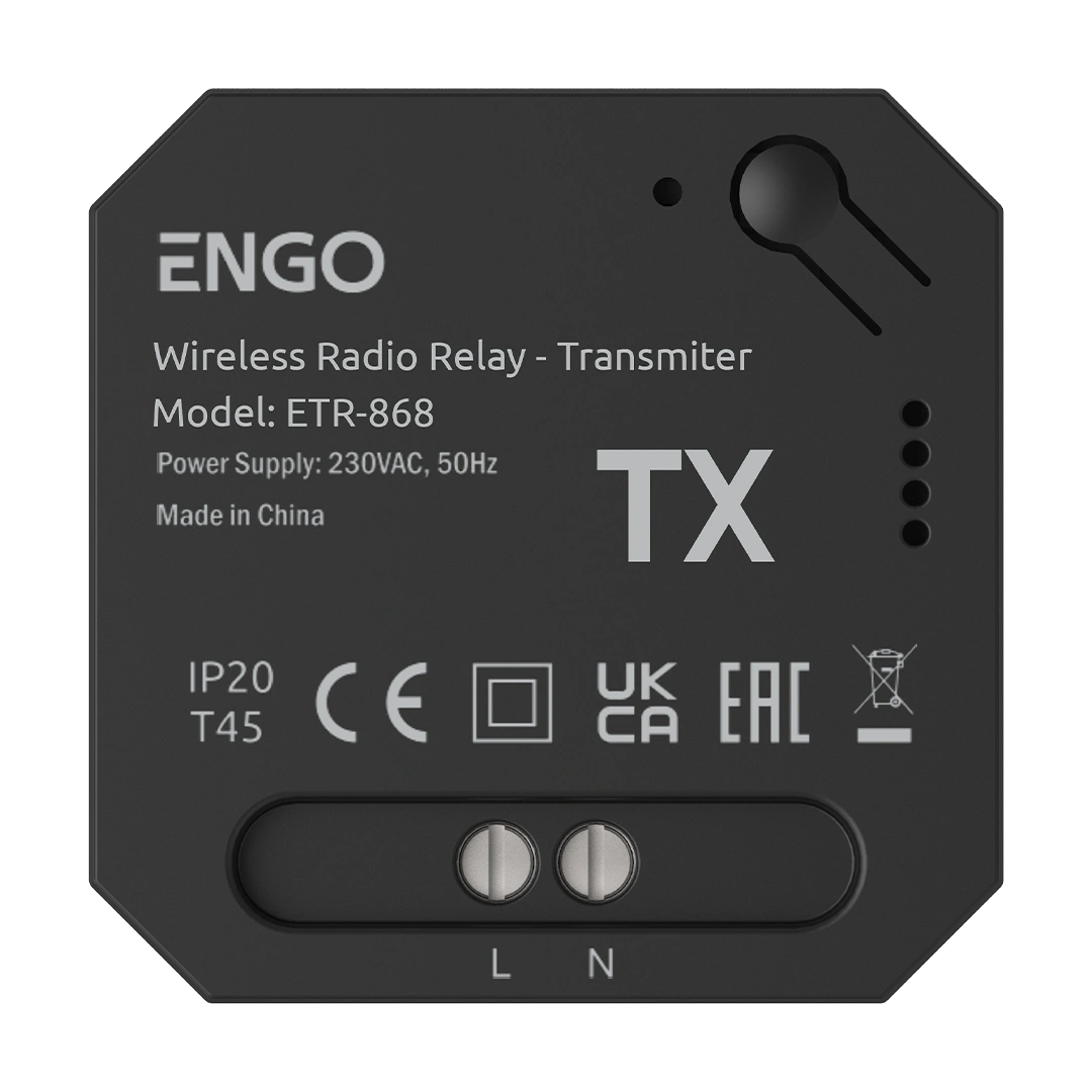 ENGO ETR-868 Wireless Relay Controller 868MHz 230V – No-Wire Zone Control for Pumps, Boilers & Lighting