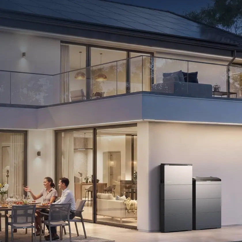 EcoFlow Ocean 2 single-phase hybrid inverter and battery stack installed outdoors