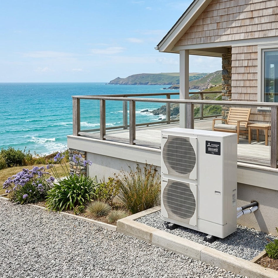 14kW Ecodan R32 1Ph Mono ASHP Outdoor Unit Coastal Zubadan — PUZ-HWM140VHA-BS