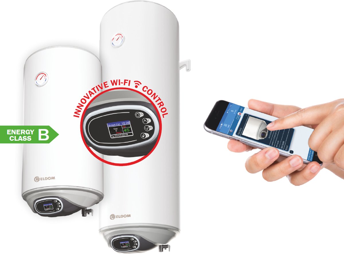 Eldom Favourite 50 Litre Storage Unvented Water Heater 2kW with Wi-Fi Control – Smart, Efficient & Compact