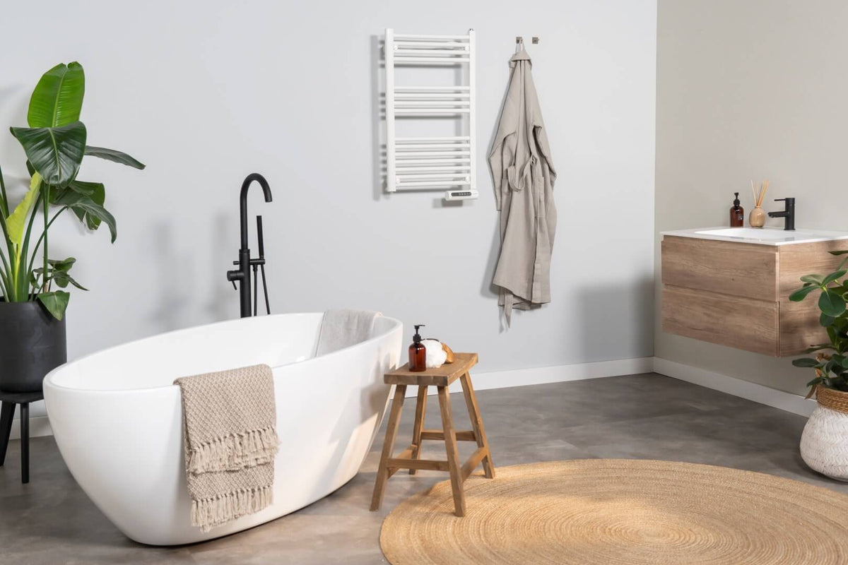 Eurom Sani-Towel 750 White Electric Bathroom Radiator – Powerful and Efficient Towel Warmer with Timer and Safety Features