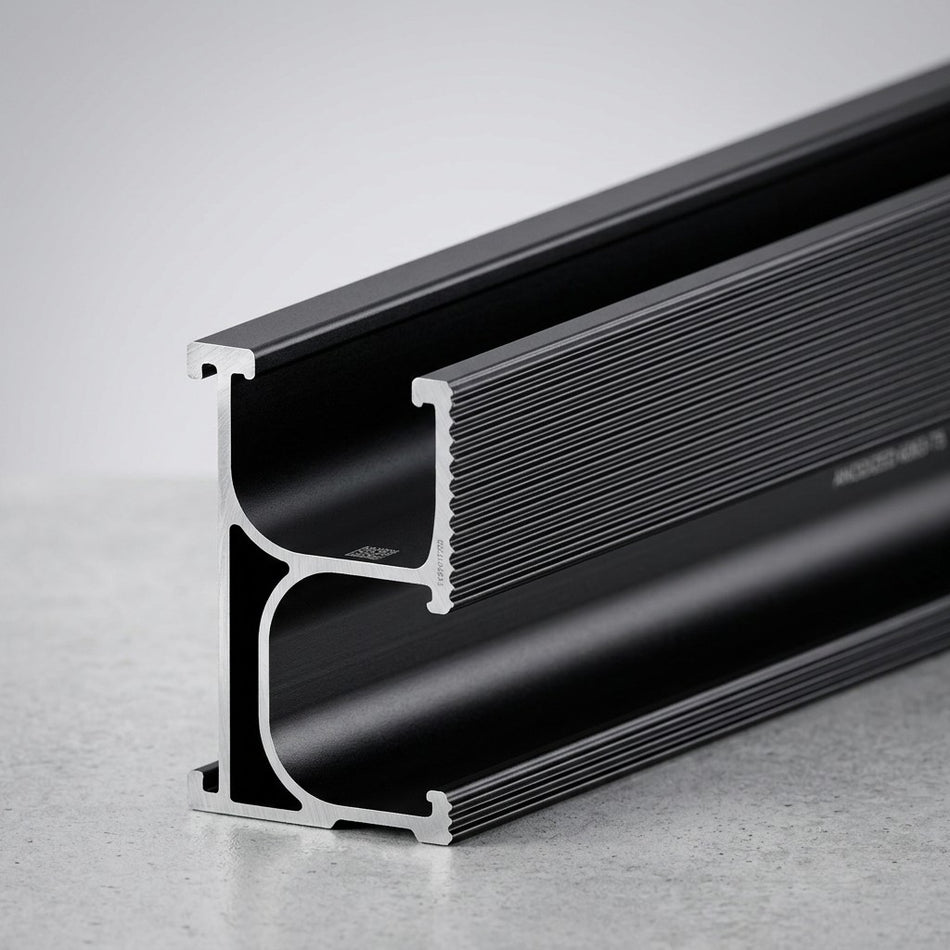 Fastensol 3550mm Black Rail — Aluminium Solar Panel Mounting Rail