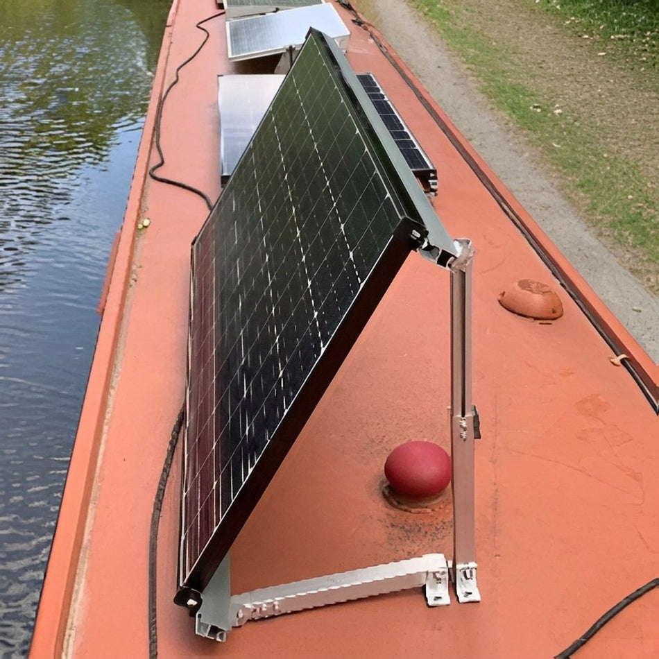 Fastensol Semi-Permanent Adjustable Tilt Mounting Set for Narrow Boats - Port/Starboard Solar Panel Mount