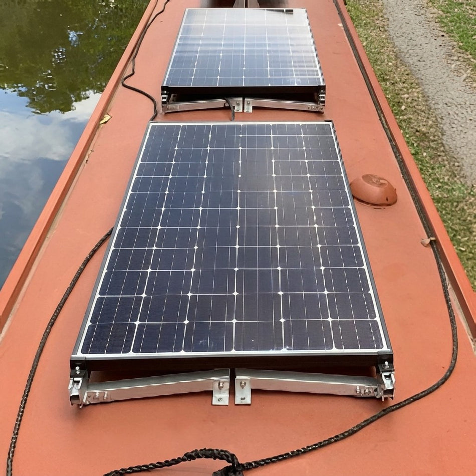 Fastensol Semi-Permanent Adjustable Tilt Mounting Set for Narrow Boats - Port/Starboard Solar Panel Mount