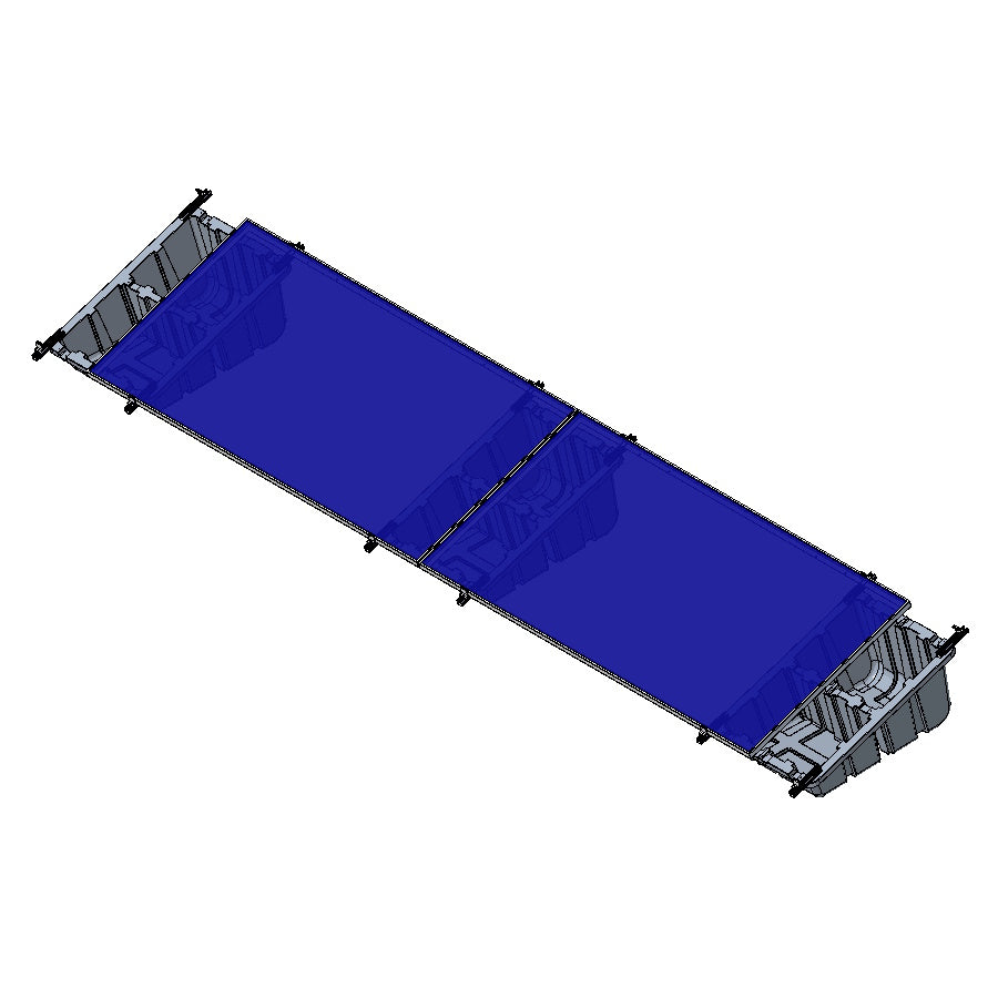 Fastensol Flat Roof Tray (Landscape, Extended Option) - Ballasted Solar Tray for Panels up to 1140mm Wide