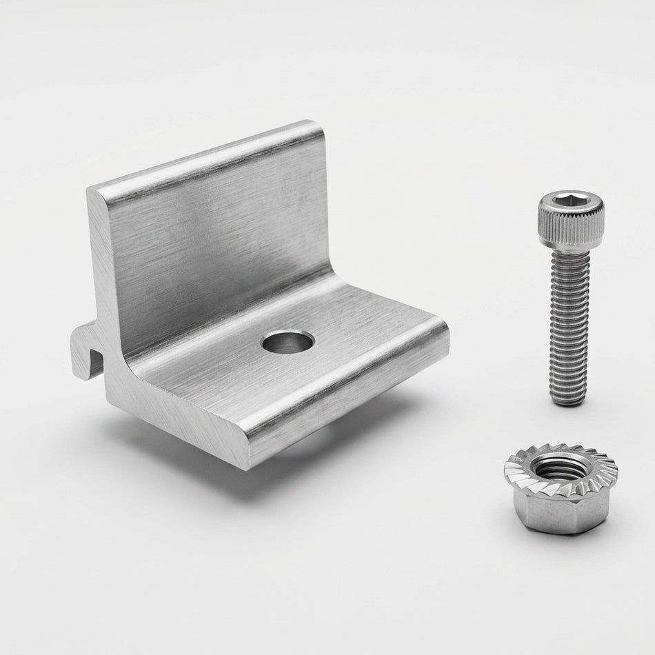 Fastensol Cross Connect with Hex Nut - Perpendicular Rail Fixing for Triangle Brackets & Standing Seam Hooks