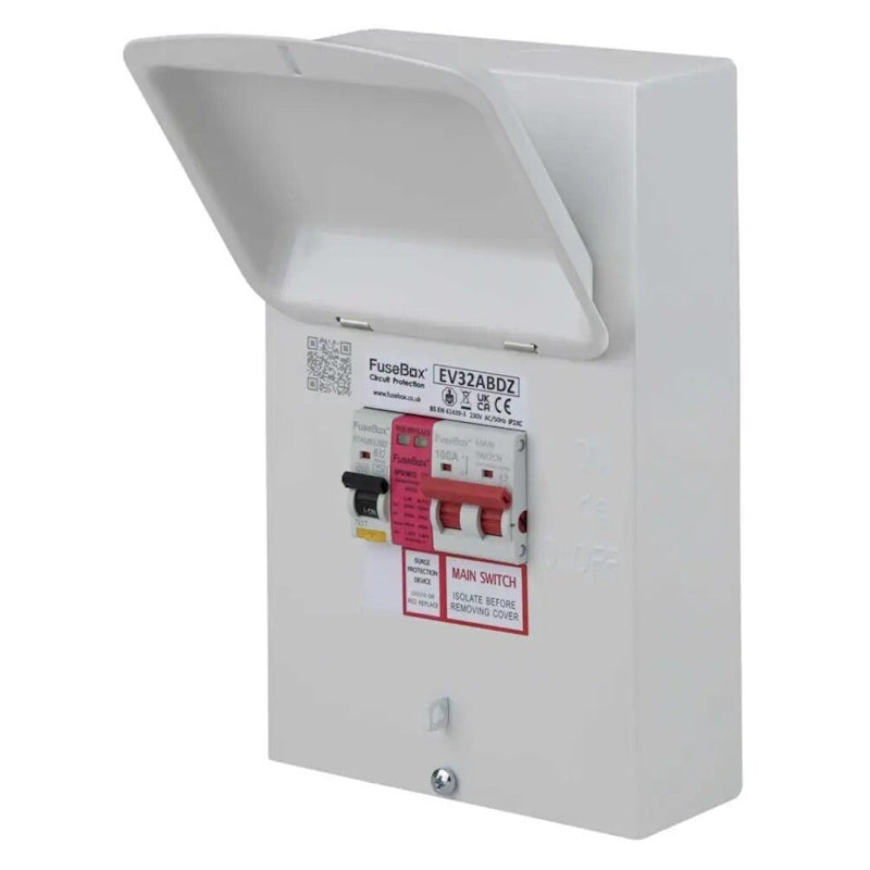 Fusebox 40A EV Metal Clad Distribution Board with Bi-Directional RCBO and Type 2 SPD