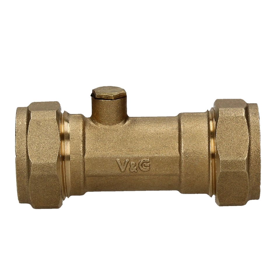 22mm Compression Single Check Valve – WRAS Approved Brass Non-Return Valve