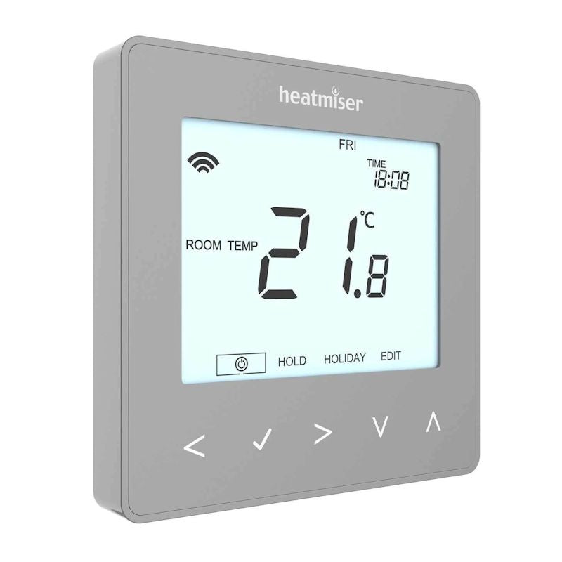 Heatmiser neoStat 12v v3 Programmable Thermostat Platinum Silver