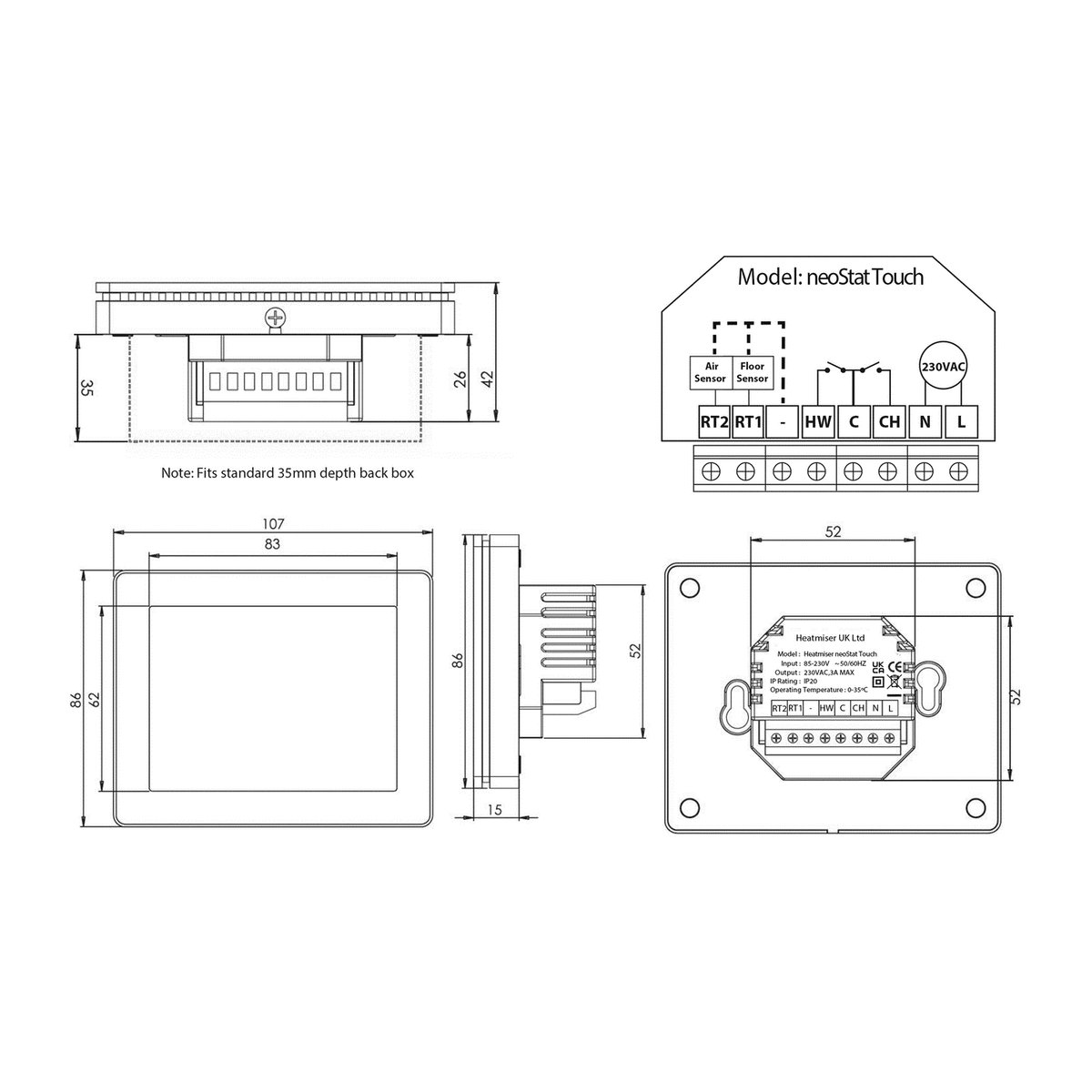 Heatmiser neoStat Touch White