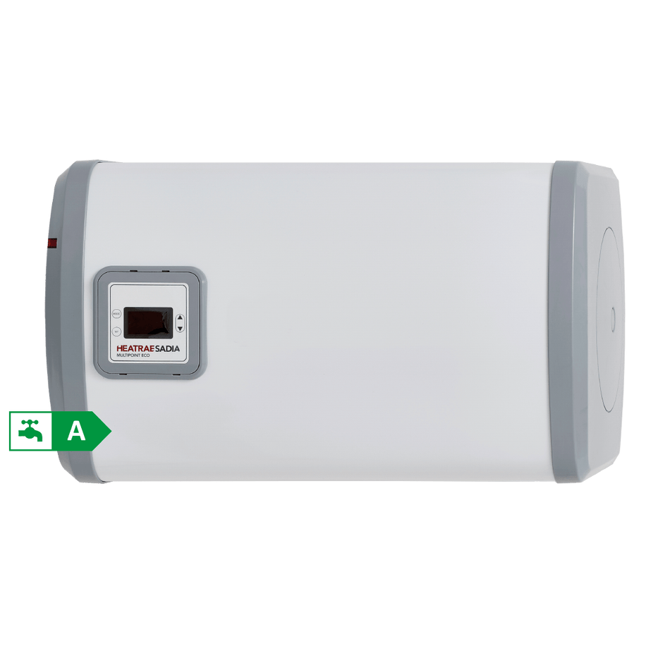Heatrae Sadia Multipoint Eco 80L 3kW Water Heater | Vertical Unvented Electric Cylinder for Commercial Use