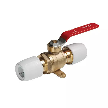 Hep2O White Lever Ball Valve Brass 15 and 22mm
