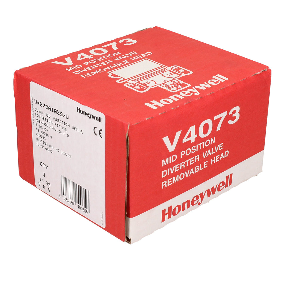 Honeywell Home 28mm Motorised 3 Port Mid-Position Valve | V4073A1088/U Y-Plan Diverter Valve