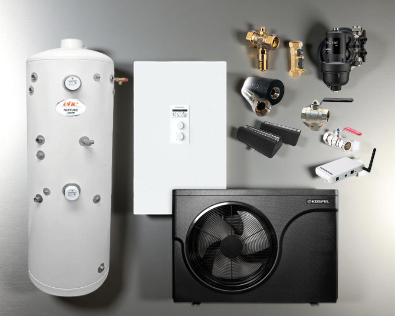 EHC 12kW ICONIC Air Source Heat Pump 180L Cylinder/44L Buffer Package