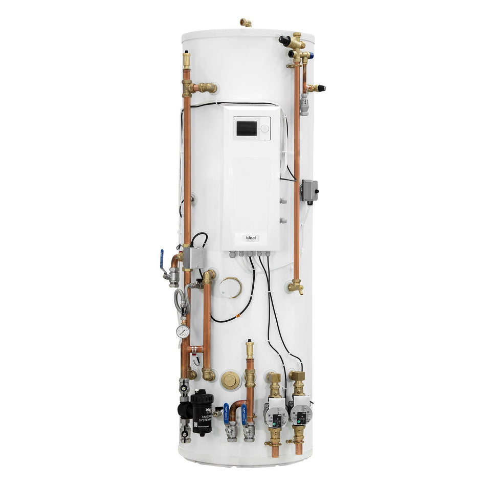 Ideal Heating Logic Air DHW Pre‑Plumbed 300L 2 Zone Heat Pump Cylinder c/w Buffer