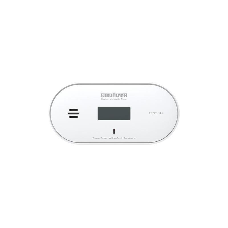 Wisualarm Wireless Carbon Monoxide Alarm | 10-Year Sealed Battery | LCD CO + Temp + Humidity Display