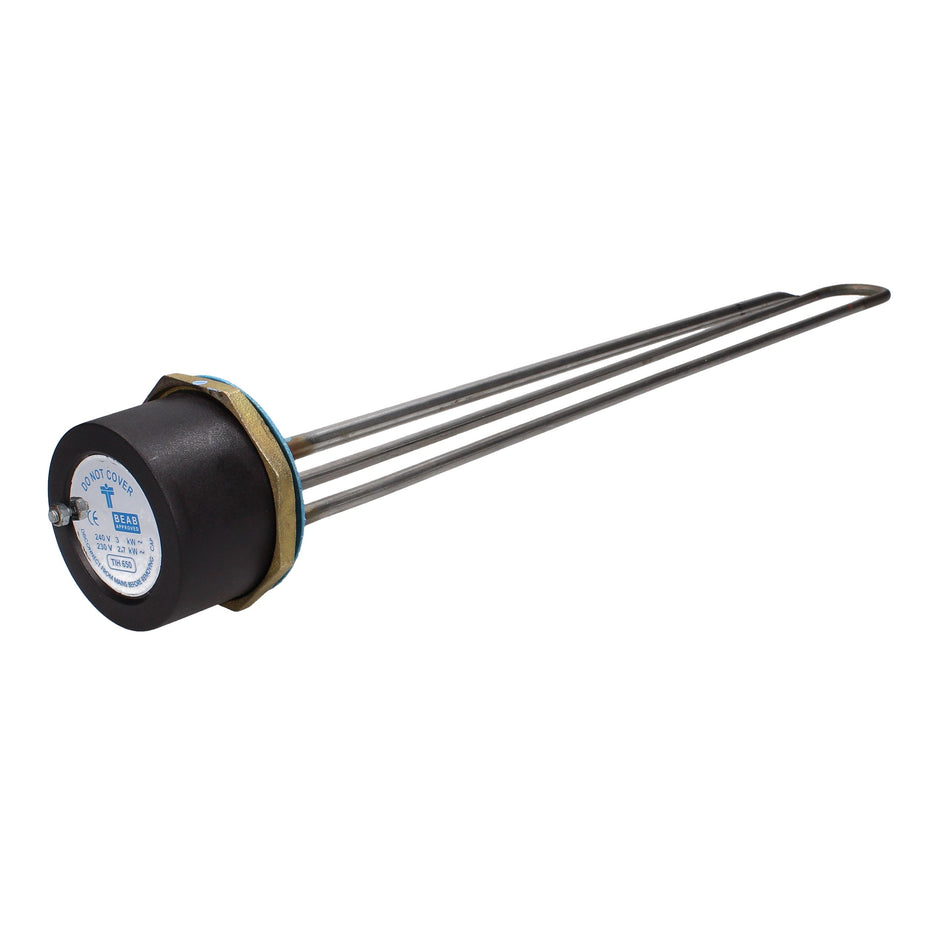 Incoloy Immersion Heaters 2.1/4 inch BSP with Copper Thermostat Pocket - 3kW 240V, 11 to 36 inch