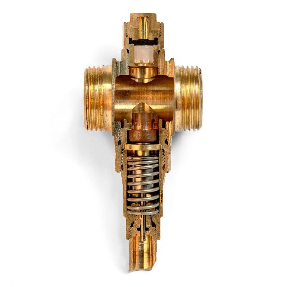 Brass valve on a white background