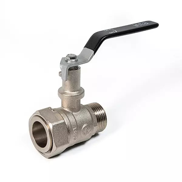 Inta 1-1/4" Female Swivel x 1" Male Flat Face Extended Key Lever Ball Valve — Heat Pump Isolation Valve PN25 HPBV114