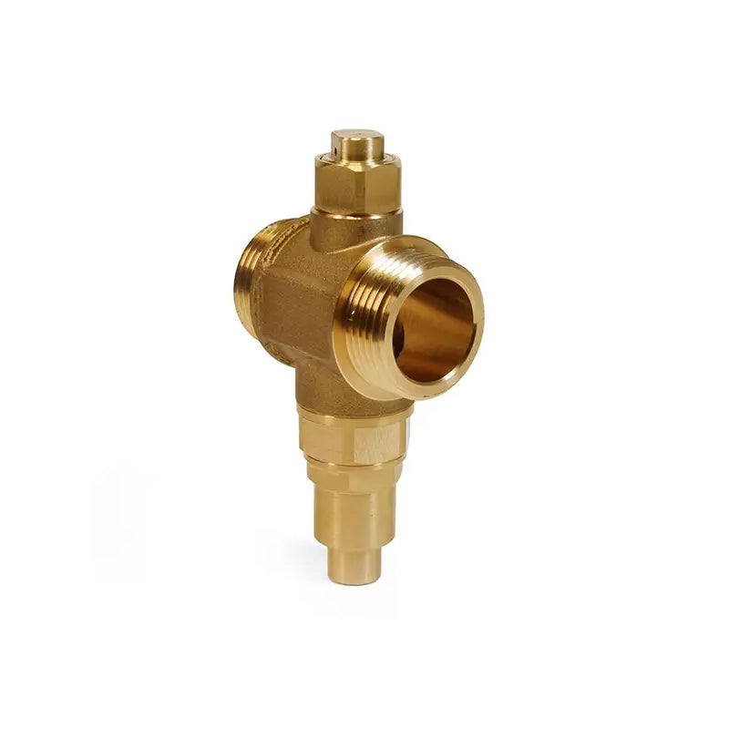 inta zero001 Brass plumbing valve on a white background