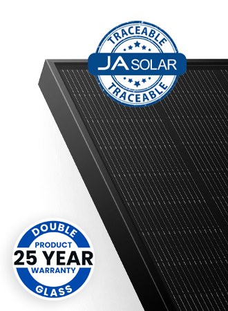 JA Solar 455W N-Type Double Glass Bifacial Solar Panel with Black Frame and Traceable MC4 Connectors
