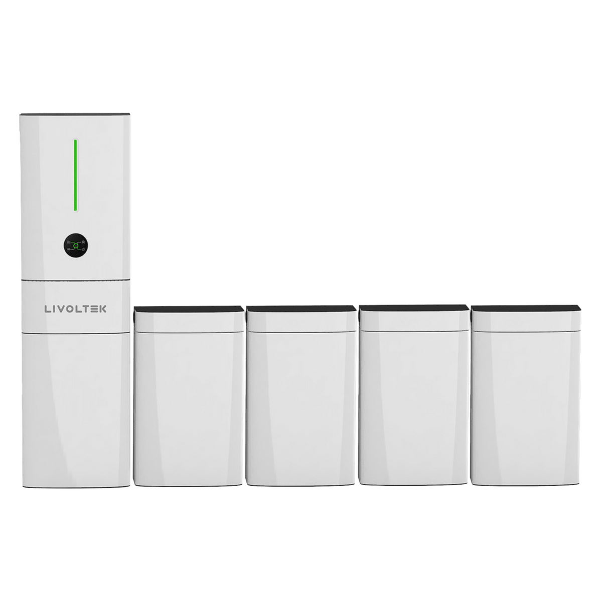 Livoltek 5kW All-in-One Bundles hybrid inverter with sleek design and status indicator light.
