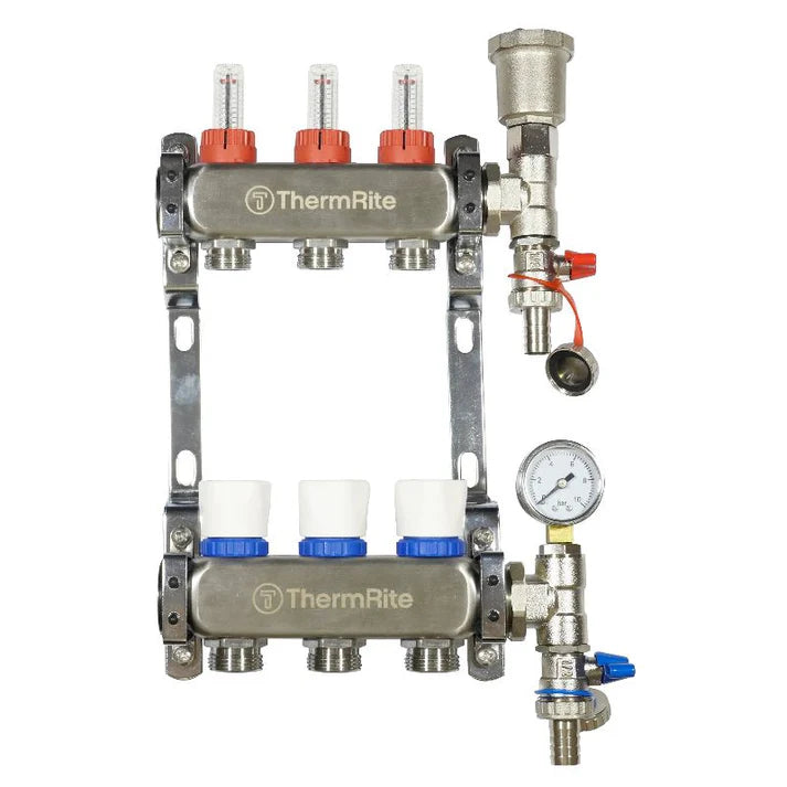 Stainless Steel Underfloor Heating Manifold 2 to 12 Port Options