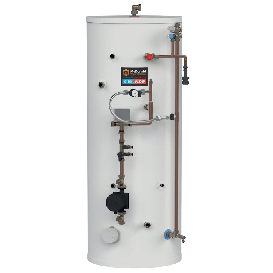 McDonald 250 Litre Heat Pump STEELflow Pre-Plumbed Cylinder