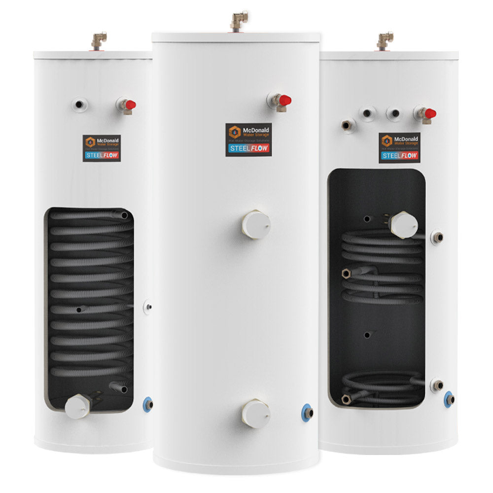 McDonald Water Storage 170 Litre STEELFlow Heat Pump Cylinder with integrated 30L Buffer tank