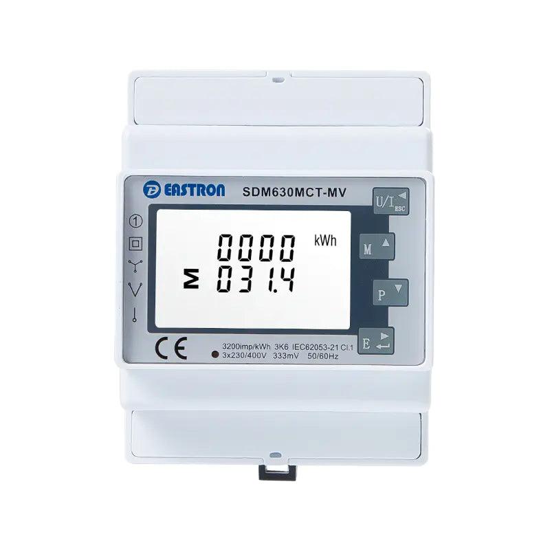 Digital energy meter with Eastron branding on a white background