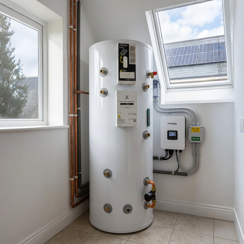 Mixergy Solar X 2.0 Indirect Standard 550mm Cylinder | Embedded PV Diverter Boiler Cylinder 150-300L