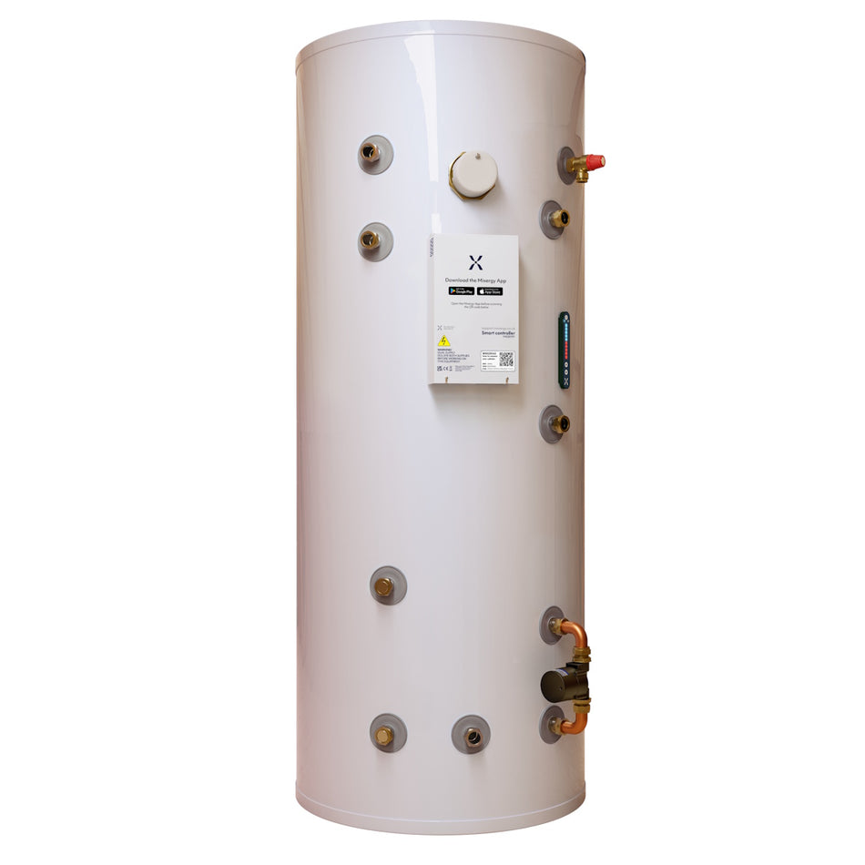 Mixergy X Indirect Slimline 475mm Unvented Cylinder | Boiler Smart Cylinder 120-210L | 2.0 Controller