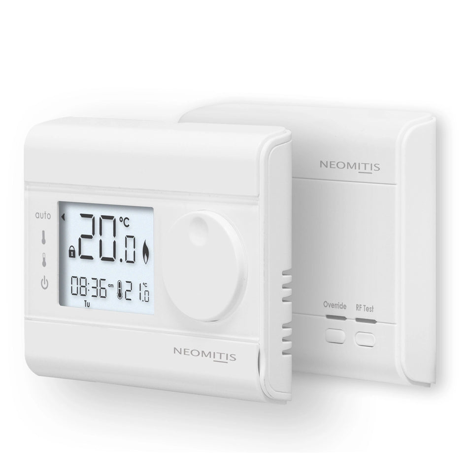 Neomitis RT7RFPLUS Wireless RF 7 Day Programmable Digital Room Thermostat White — Boiler Plus Compliant
