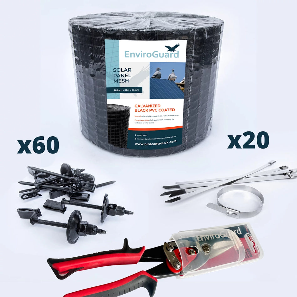 PVC Coated Solar Mesh Bird Deterrent Kit