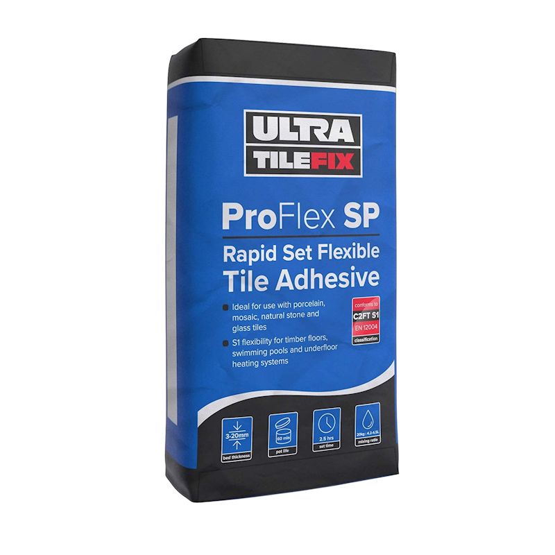 UltraTile ProFlex S1 SP Rapid Set Flexible Grey 20kg Tile Adhesive