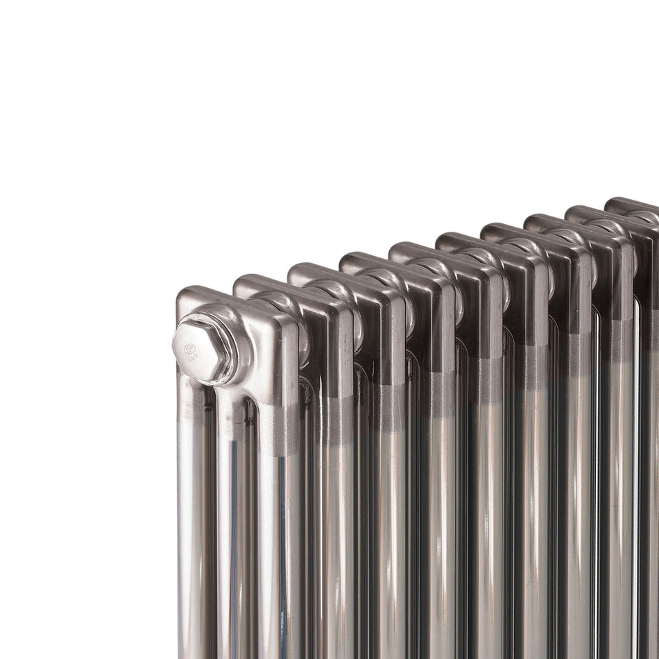 600x1042mm 3 Column Radiator | Raw Metal Lacquered | Horizontal