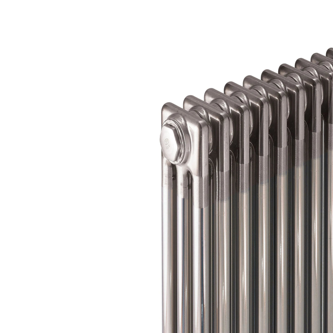 Metallic radiator on a white background