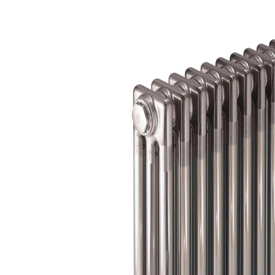 Metallic radiator on a white background