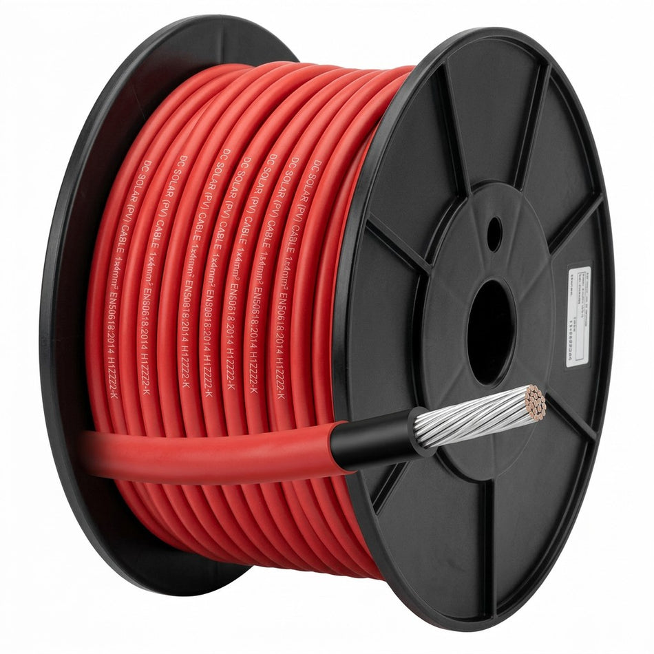 Red Solar PV DC Cable 4/6/10mm² | H1Z2Z2-K | 1500V DC
