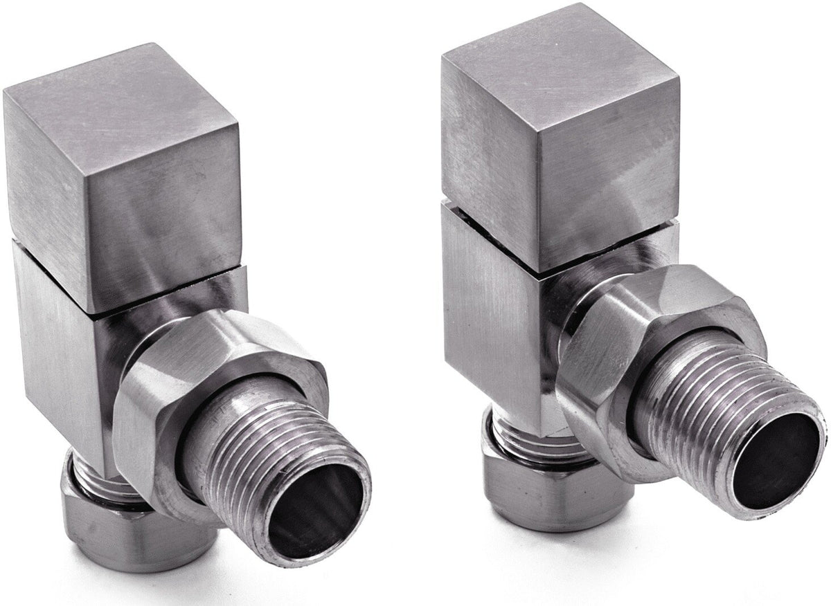 Reina Loge Angled Brushed Radiator Valve