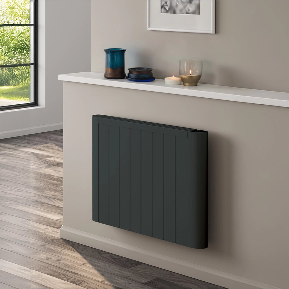 Reina Serre Anthracite Electric Horizontal 800mm x 580mm Wi-Fi Electric Radiator - 2000W | ESRR080A