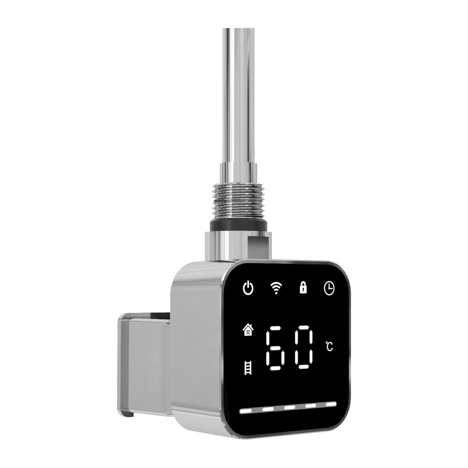 Reina Square Thermostatic WiFi Element - Smart App-Controlled Electric Radiator Element (Chrome)